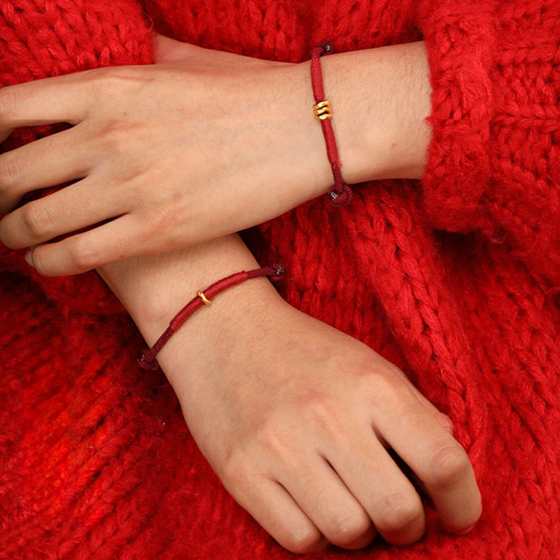 999 Gold Ring Design Handmade Luck Braided Red Rope Bracelet Anklet