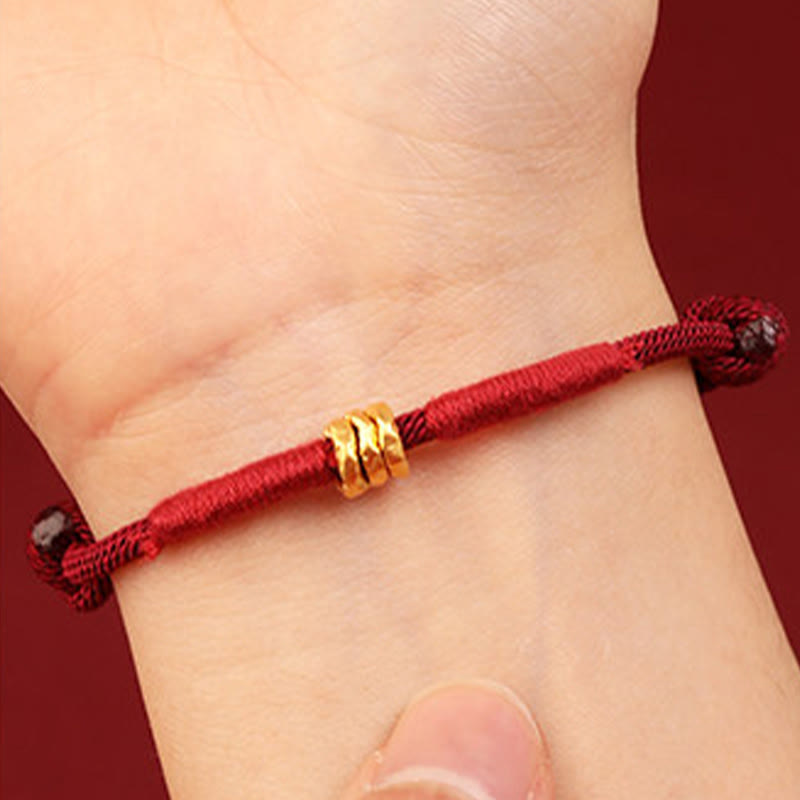 999 Gold Ring Design Handmade Luck Braided Red Rope Bracelet Anklet
