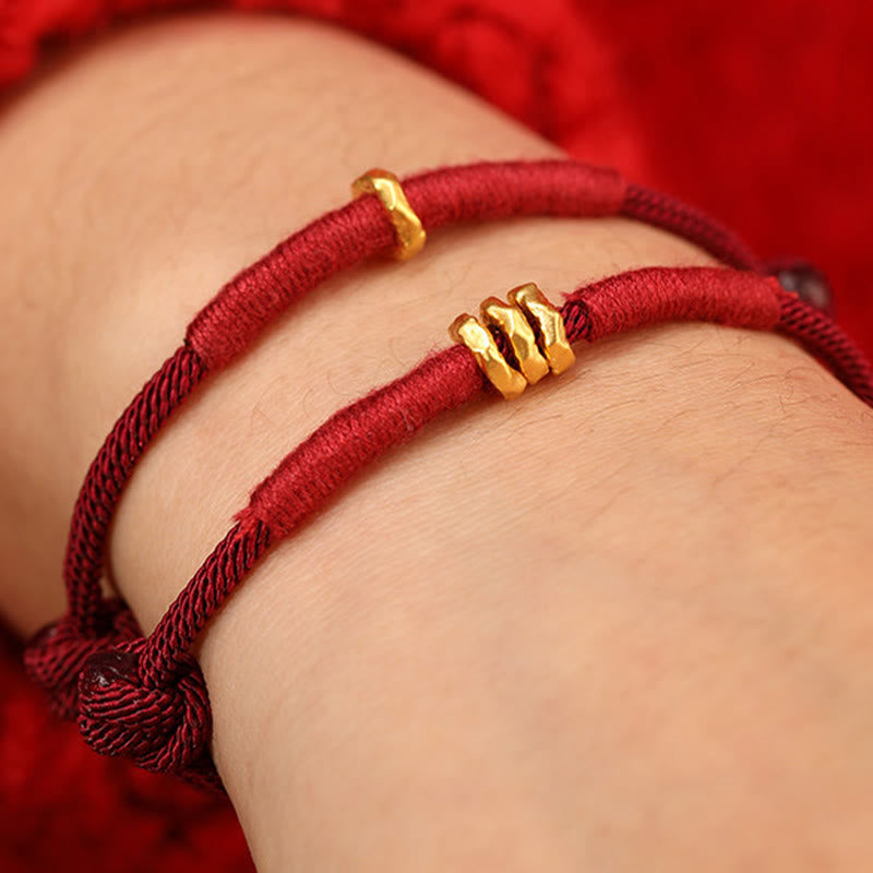 999 Gold Ring Design Handmade Luck Braided Red Rope Bracelet Anklet
