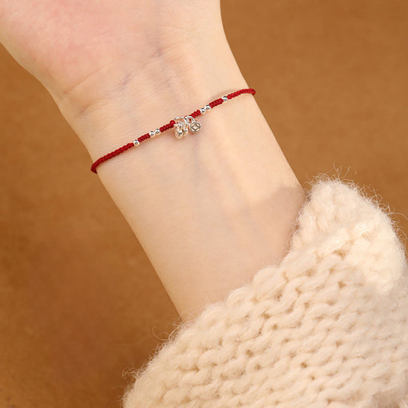 Handcrafted 925 Sterling Silver Copper Coins Design Protection Strength Ultra-Thin Bracelet Anklet