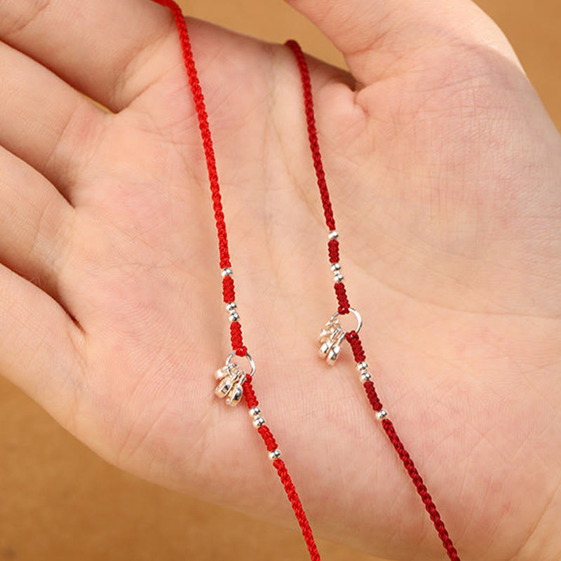 Handcrafted 925 Sterling Silver Copper Coins Design Protection Strength Ultra-Thin Bracelet Anklet