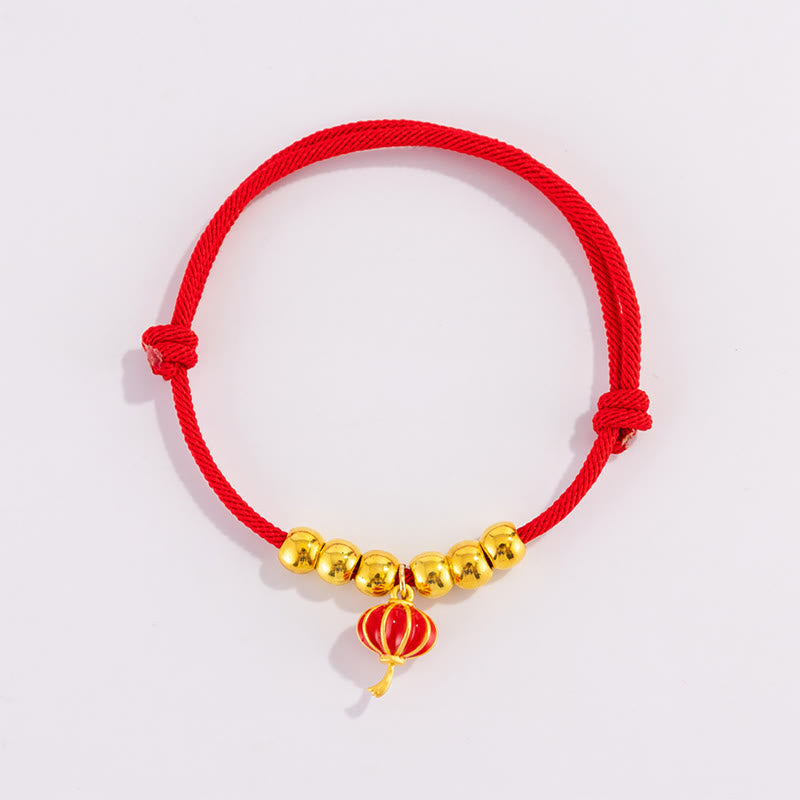 Red String Bead Yuanbao Fu Character Protection Adjustable Cats Dogs Pet Collar