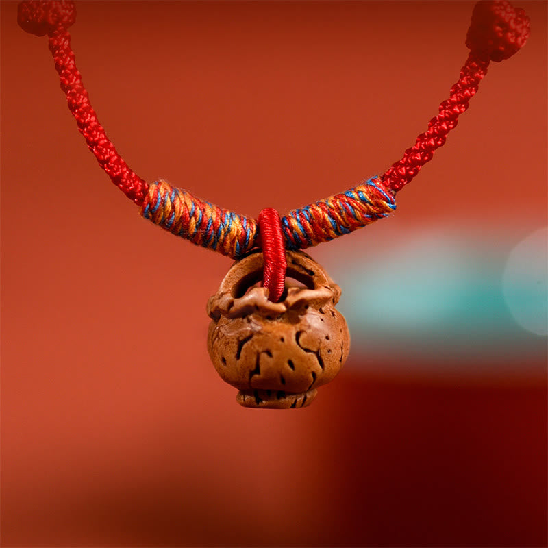 Plaited Peach Pit Red String Strength Adjustable Cats Dogs Pet Collar