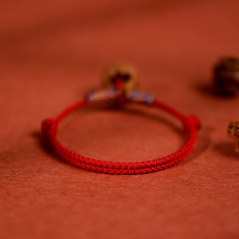 Plaited Peach Pit Red String Strength Adjustable Cats Dogs Pet Collar