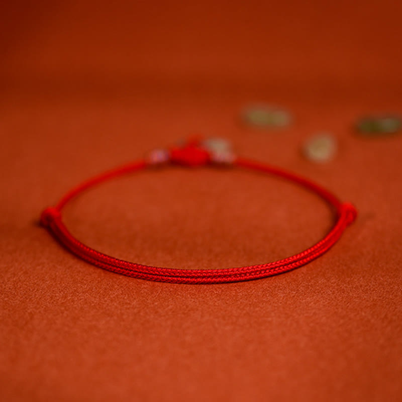 Red String Plaited Jade Protection Adjustable Cats Dogs Pet Collar