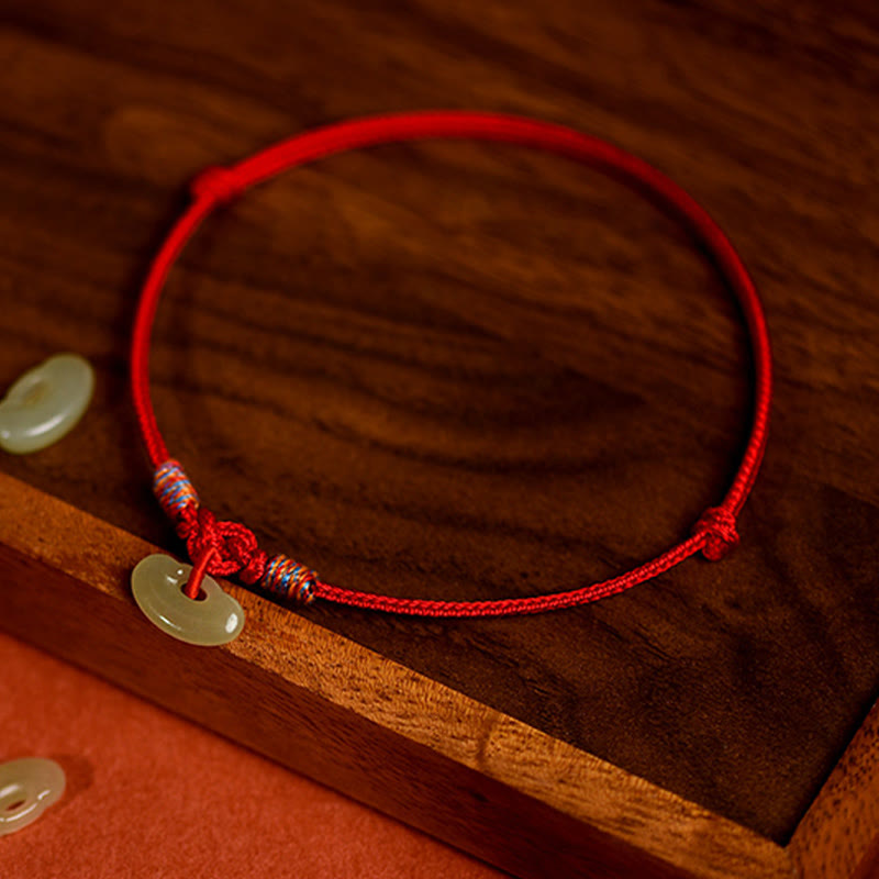 Red String Plaited Jade Protection Adjustable Cats Dogs Pet Collar