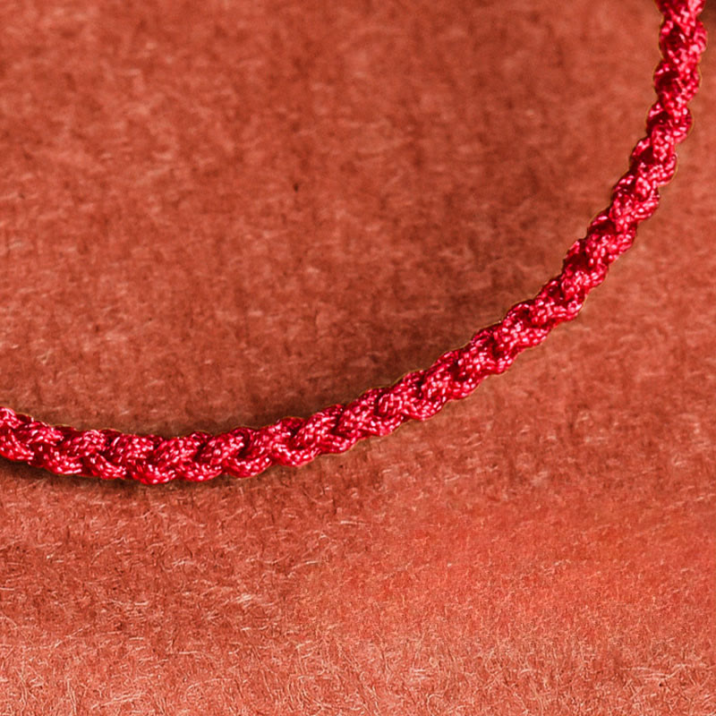 Jade Flower Luck Copper Coin Red String Bracelet