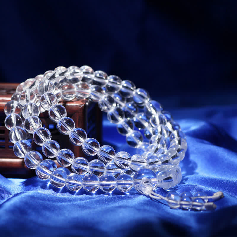 108 Clear Quartz Beads Protection Mala