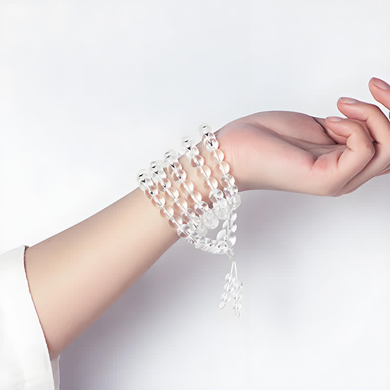 108 Clear Quartz Beads Protection Mala