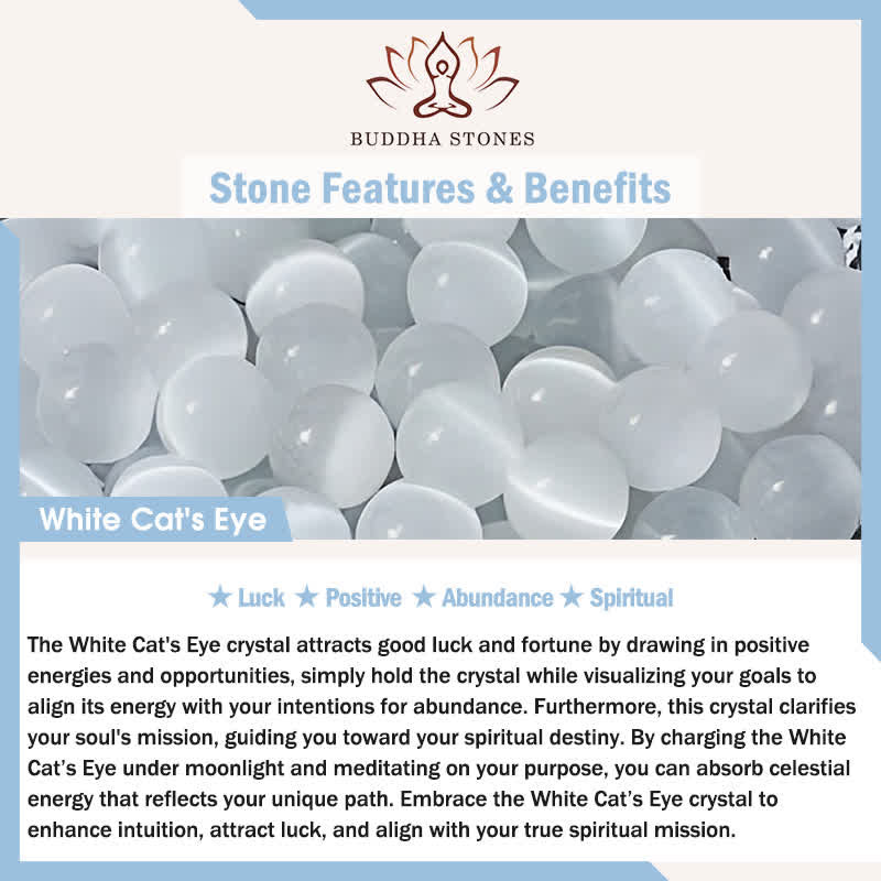 White Cat's Eye Bell Ruyi Luck Tactile Meditation Beads Decorations