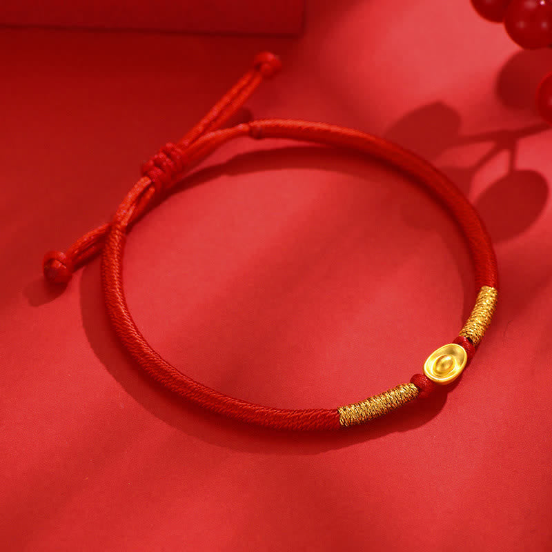 Yuanbao Red String Braided Luck Bracelet