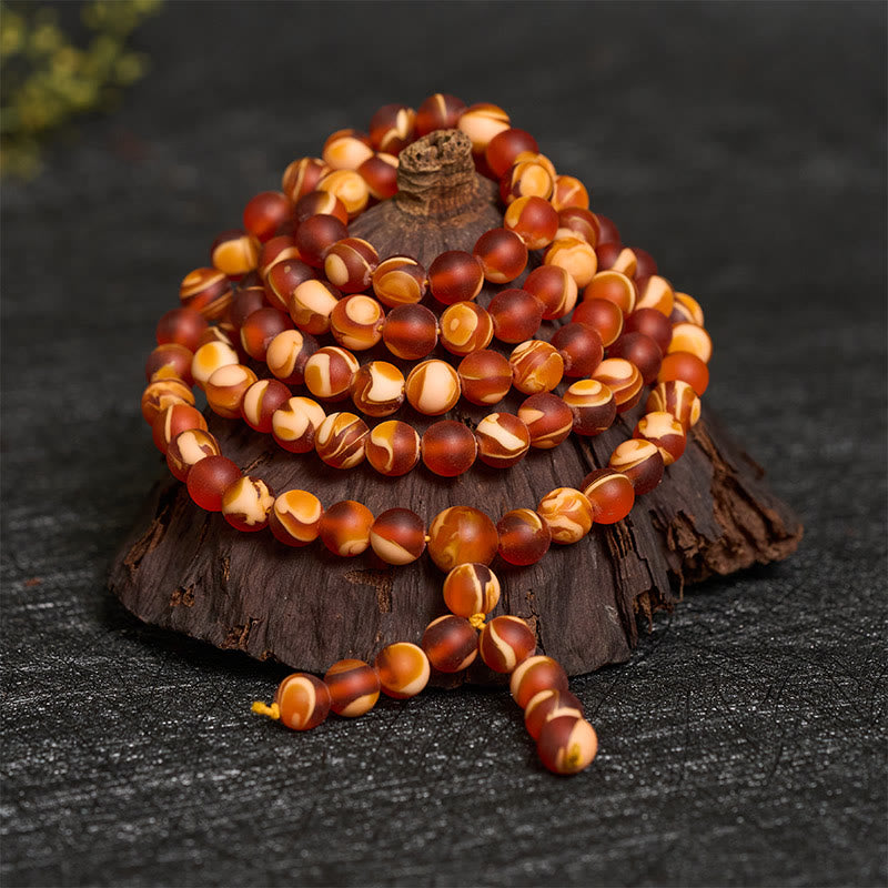 108 Tibetan Amber Round Beads Mala