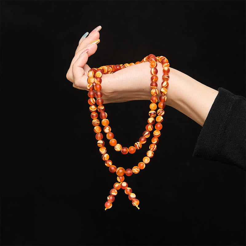 108 Tibetan Amber Round Beads Mala