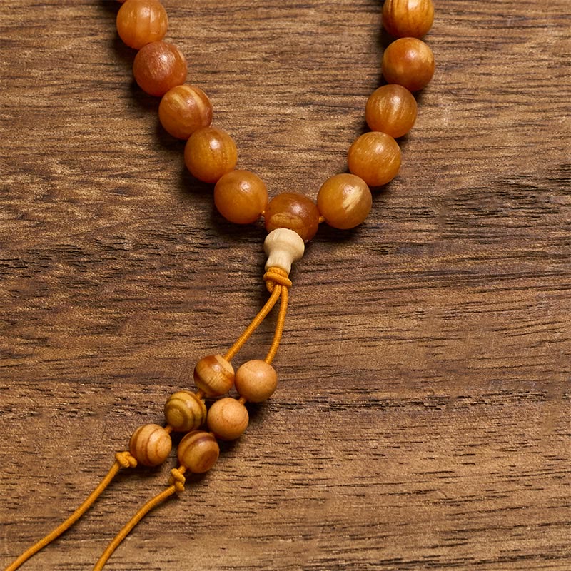 108 Beads Resin-Rich Pine Wood Calm Energy Mala