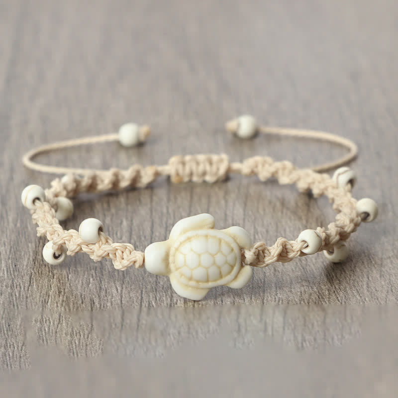 Turquoise Turtle Design Braided Rope Protection Bracelet