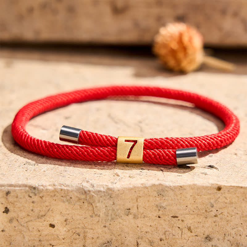 Single-Digit Angel Numbers Adjustable String Protection Bracelet
