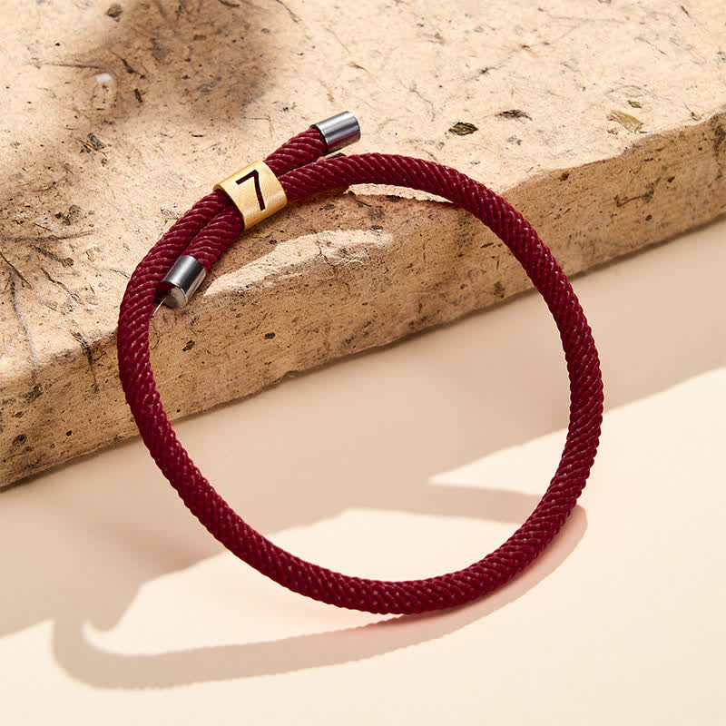 Single-Digit Angel Numbers Adjustable String Protection Bracelet