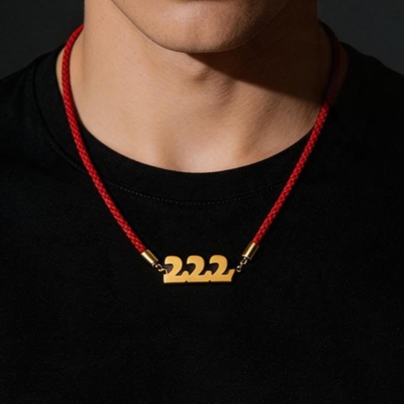 Angel Numbers Titanium Steel Adjustable String Faith Necklace Pendant