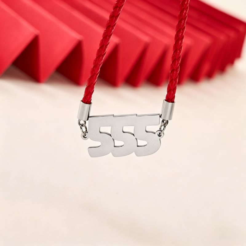 Angel Numbers Titanium Steel Adjustable String Faith Necklace Pendant