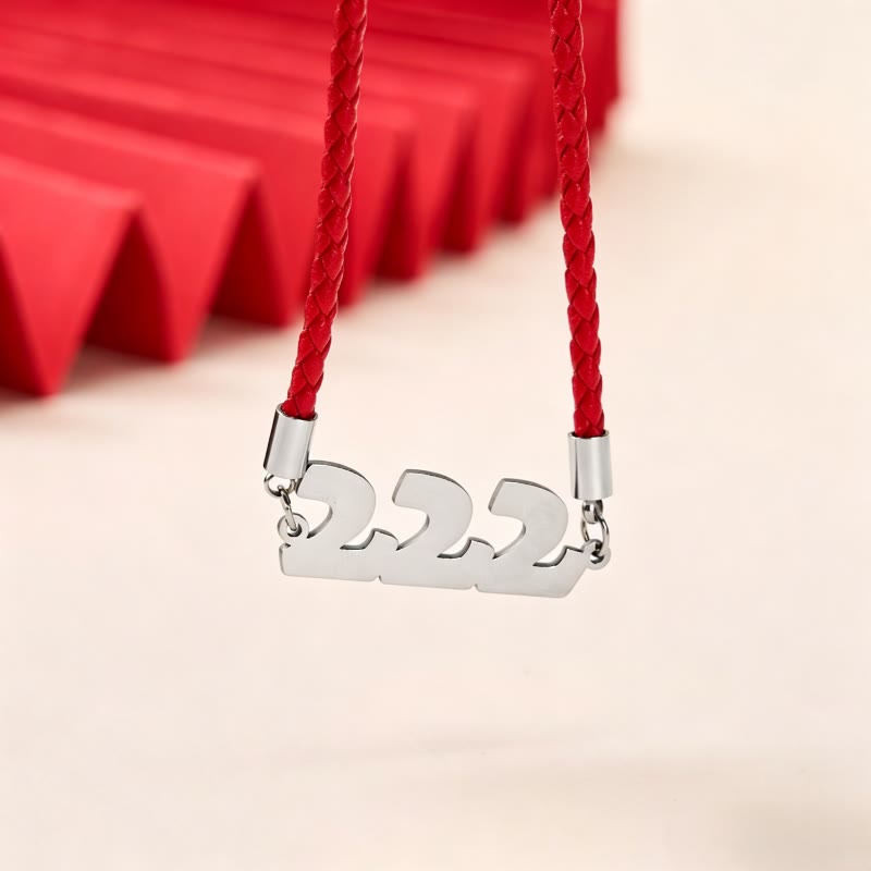 Angel Numbers Titanium Steel Adjustable String Faith Necklace Pendant