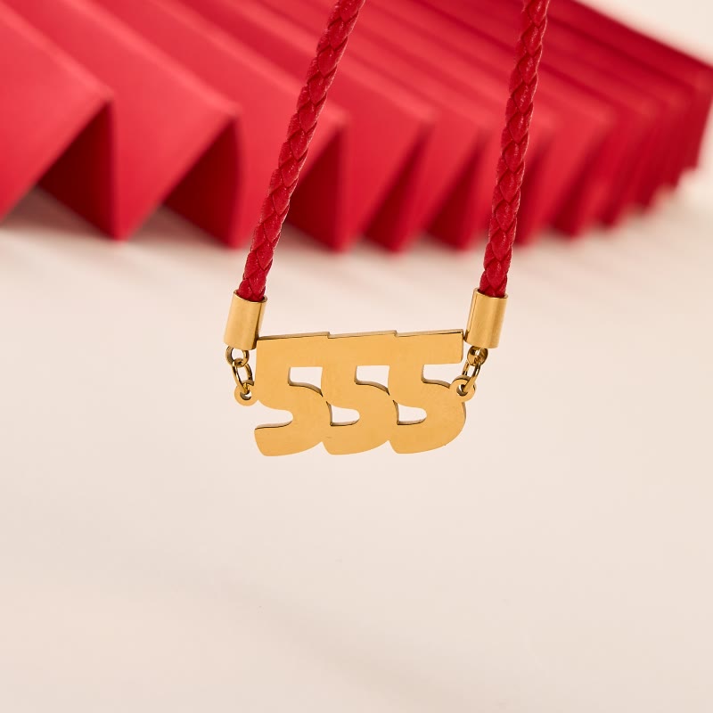Angel Numbers Titanium Steel Adjustable String Faith Necklace Pendant
