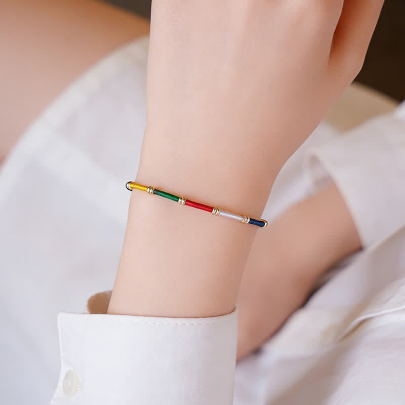 Handmade Five Color Wind Horse Prayer Flag Protection Bracelet