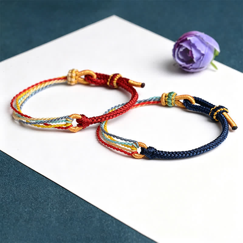 Handmade Five Color String Protection Braided Bracelet