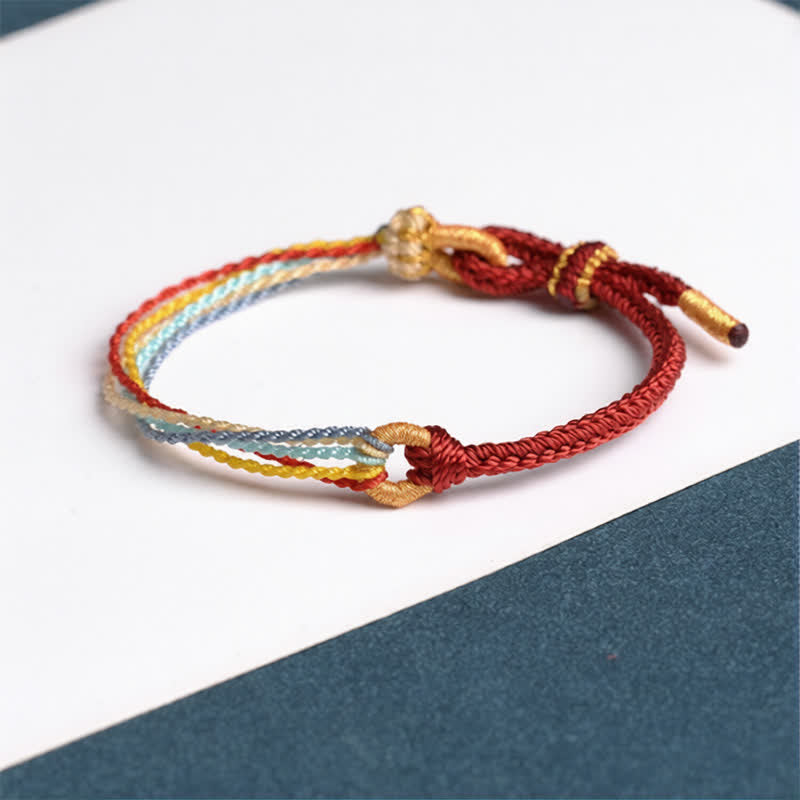 Handmade Five Color String Protection Braided Bracelet