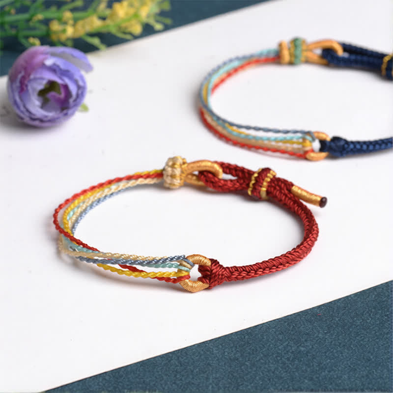 Handmade Five Color String Protection Braided Bracelet