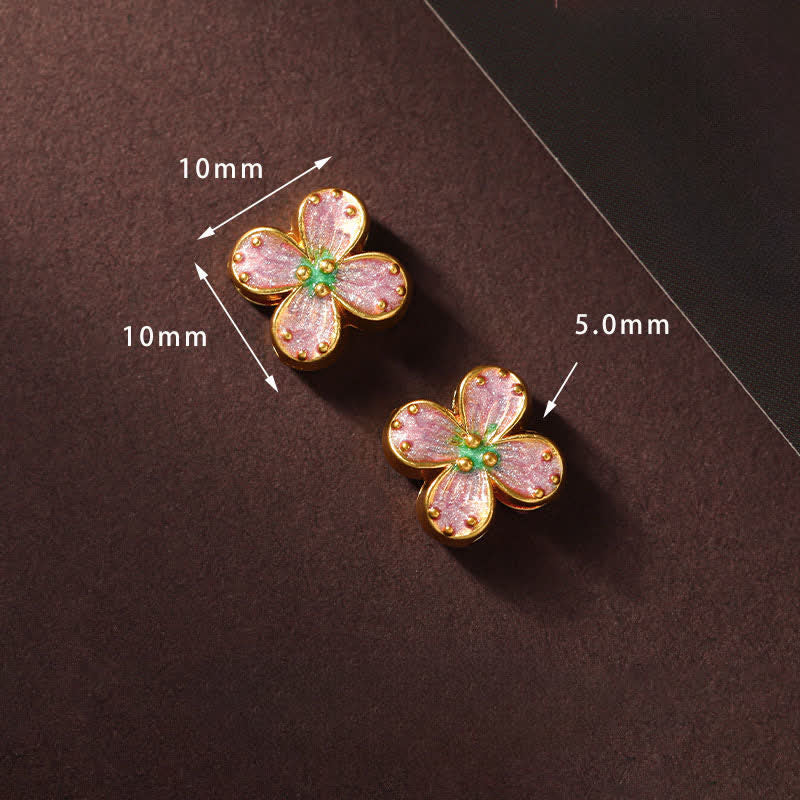 Hand-Woven String Peach Blossom Knotting Connection Double Layer Bracelet