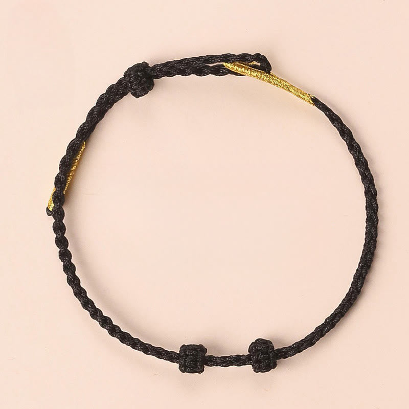 Hand-Woven Red String Strength Om Mani Padme Hum Adjustable DIY Bracelet