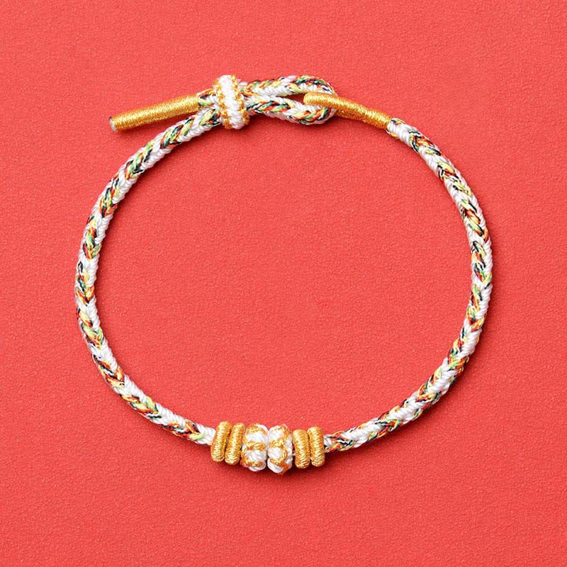 White Braided Rope Flower knowledge Bracelet