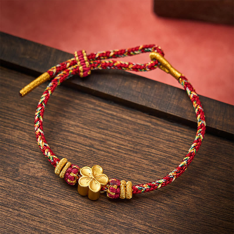 Hand-Woven Red String Koi Fish Flower Protection Bracelet
