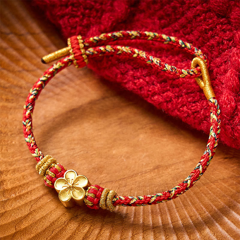 Hand-Woven Red String Koi Fish Flower Protection Bracelet