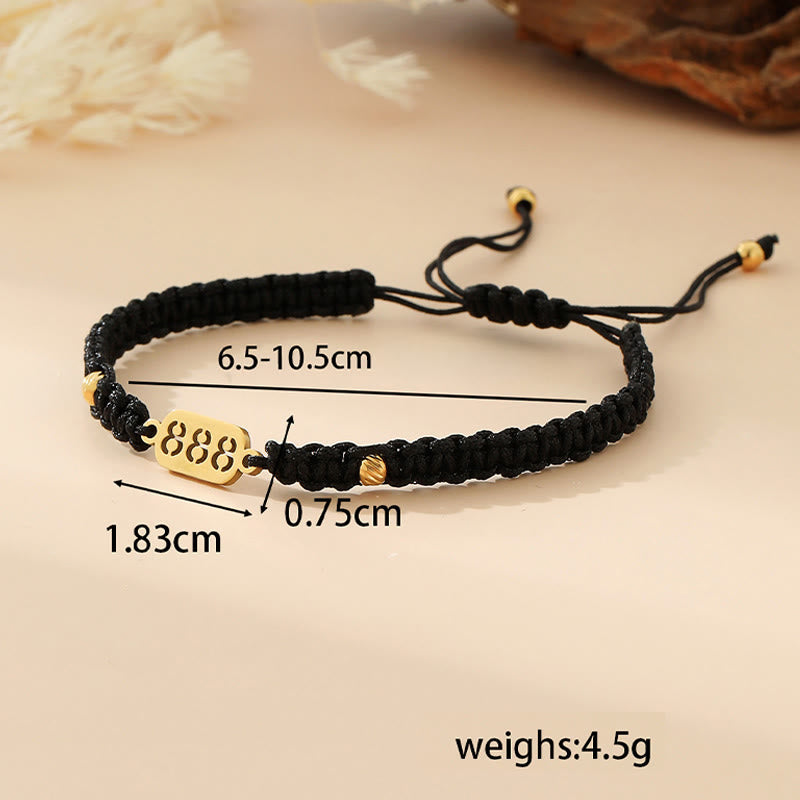 Angel Numbers Red Black Braided String Connection Bracelet