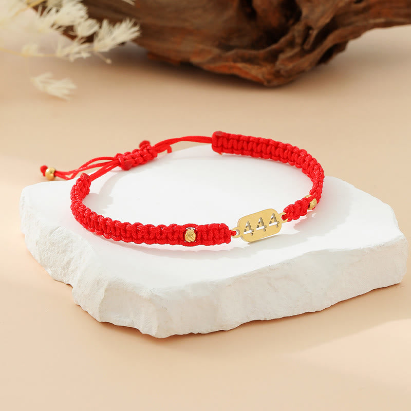 Angel Numbers Red Black Braided String Connection Bracelet