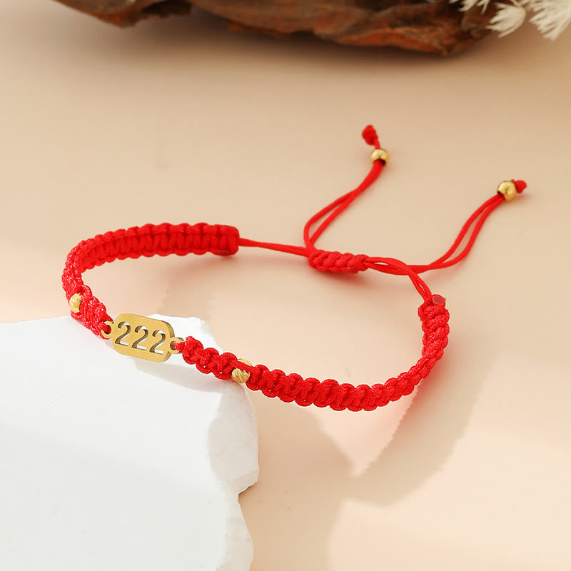 Angel Numbers Red Black Braided String Connection Bracelet