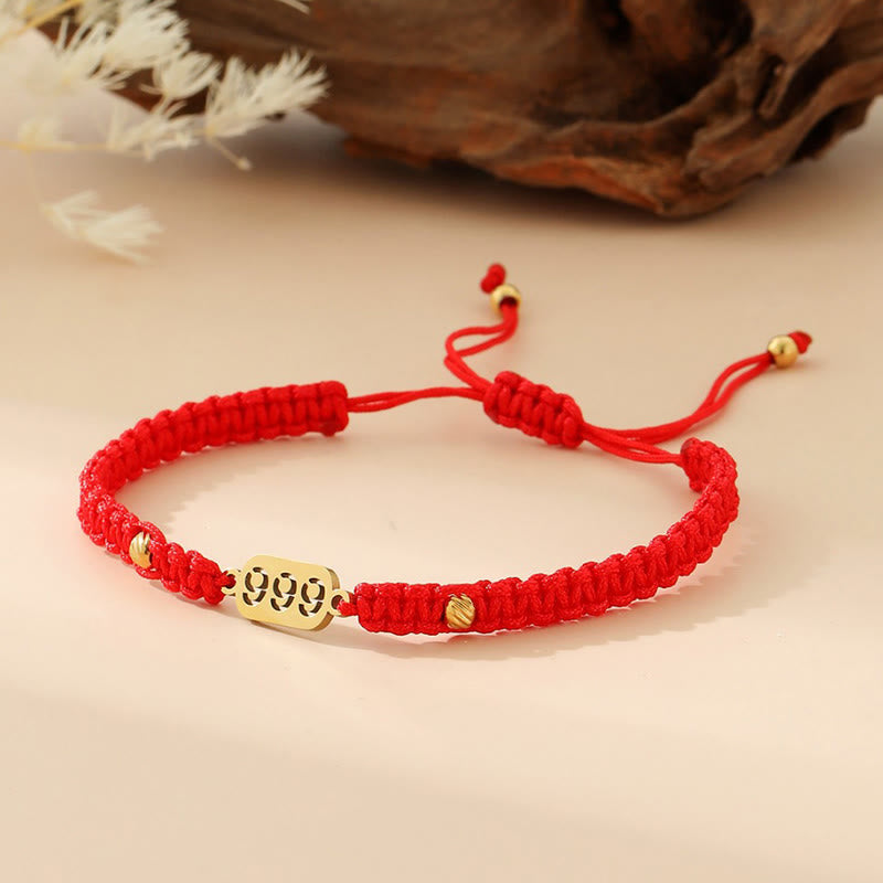 Angel Numbers Red Black Braided String Connection Bracelet