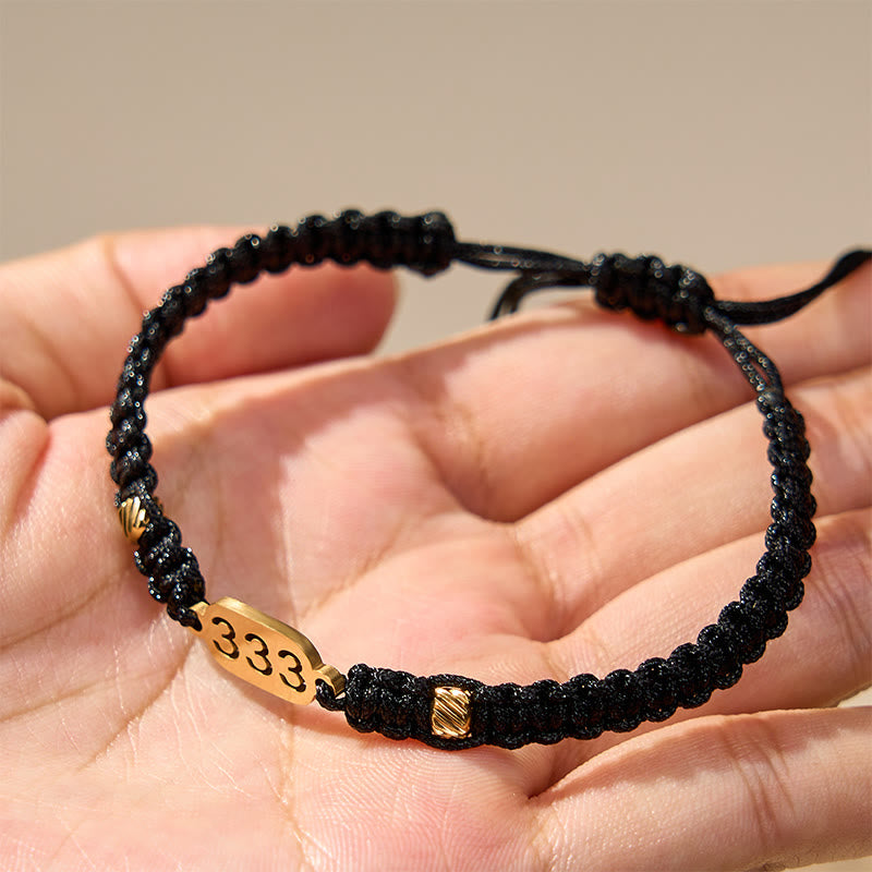 Angel Numbers Red Black Braided String Connection Bracelet