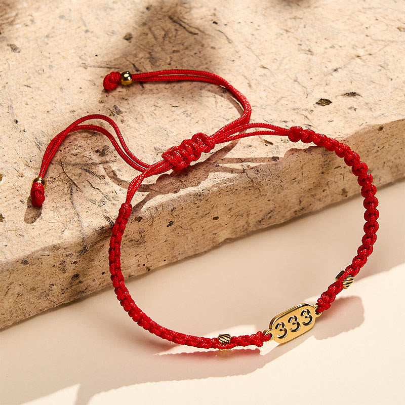 Angel Numbers Red Black Braided String Connection Bracelet