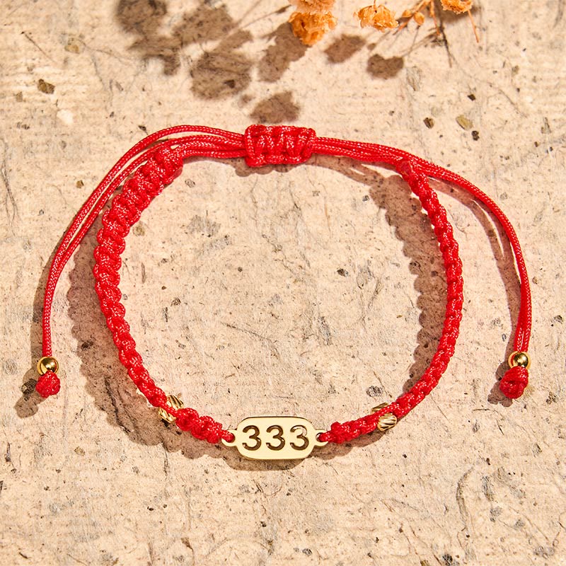 Angel Numbers Red Black Braided String Connection Bracelet