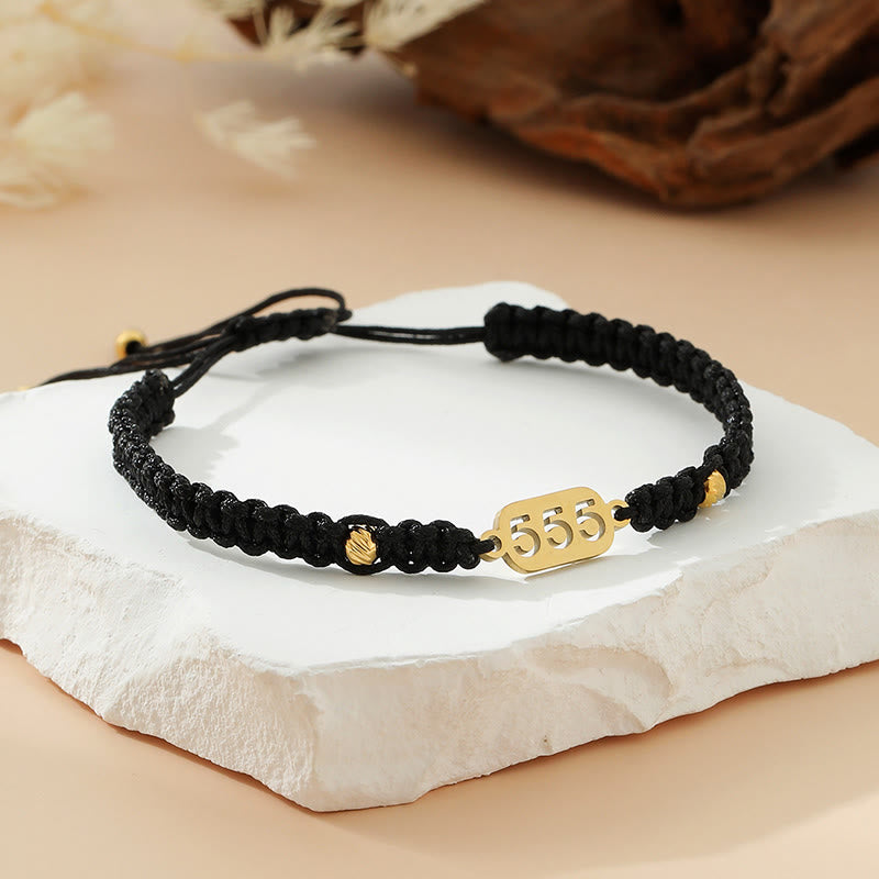 Angel Numbers Red Black Braided String Connection Bracelet