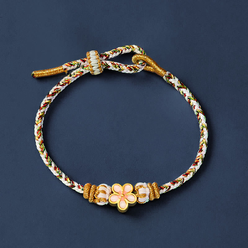 White Braided Rope Flower knowledge Bracelet
