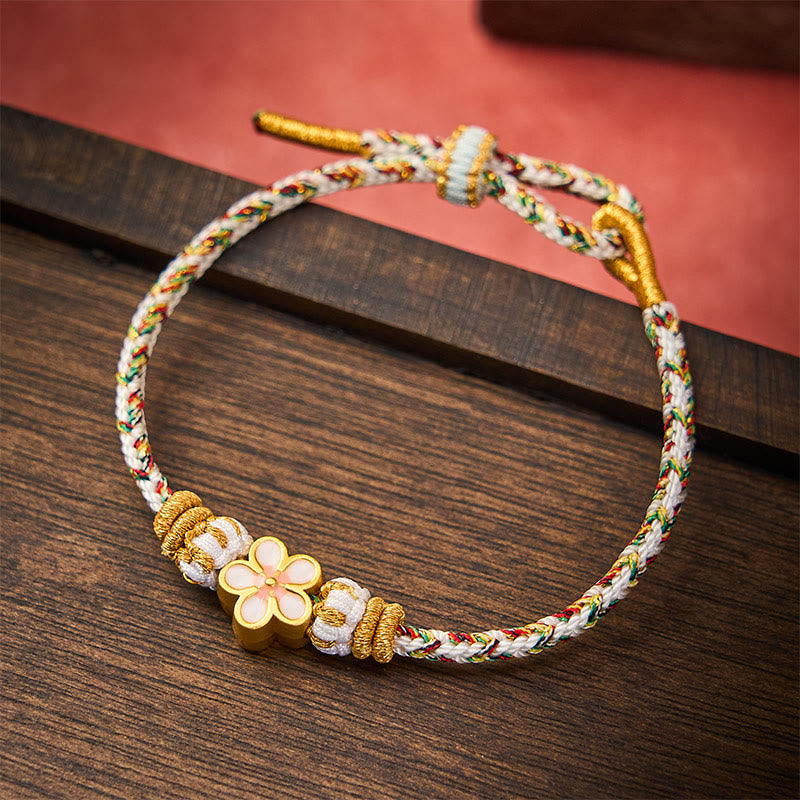 White Braided Rope Flower knowledge Bracelet