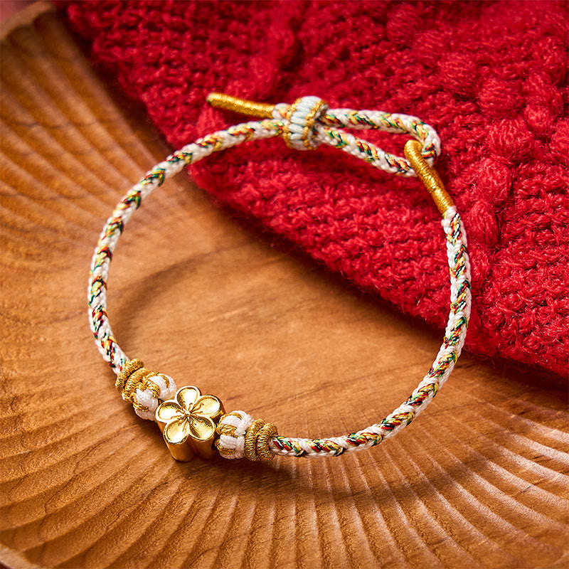 White Braided Rope Flower knowledge Bracelet
