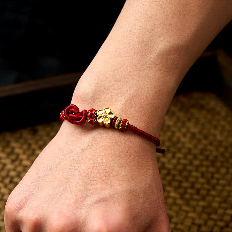 Flower Braided Rope Knot Adjustable Bracelet