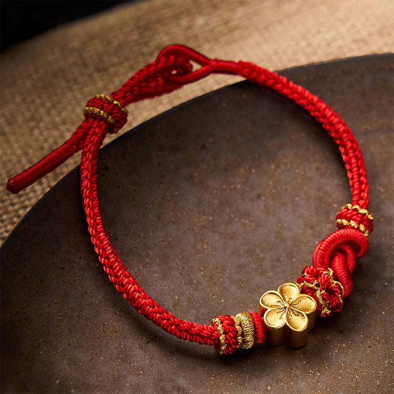Flower Braided Rope Knot Adjustable Bracelet