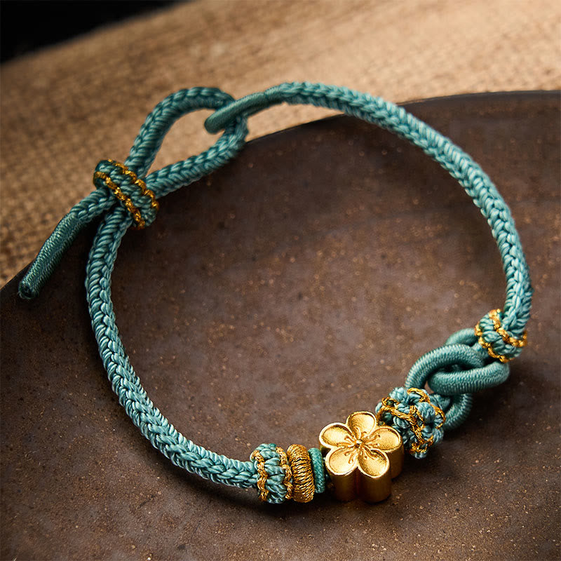Flower Braided Rope Knot Adjustable Bracelet