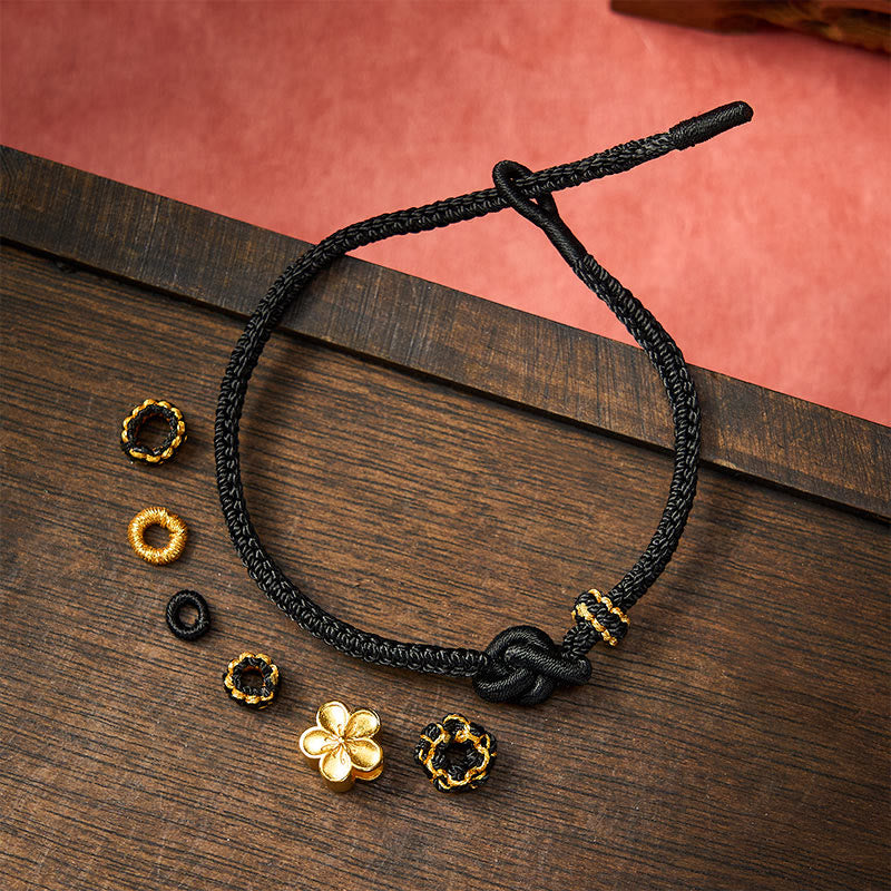 Flower Braided Rope Knot Adjustable Bracelet