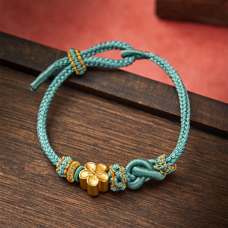 Flower Braided Rope Knot Adjustable Bracelet